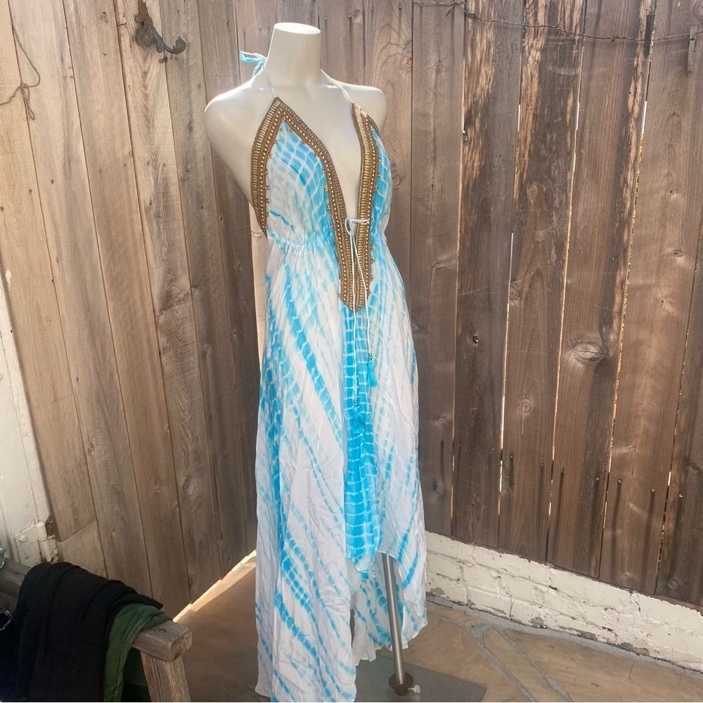 Blue and White Women's Kaftan